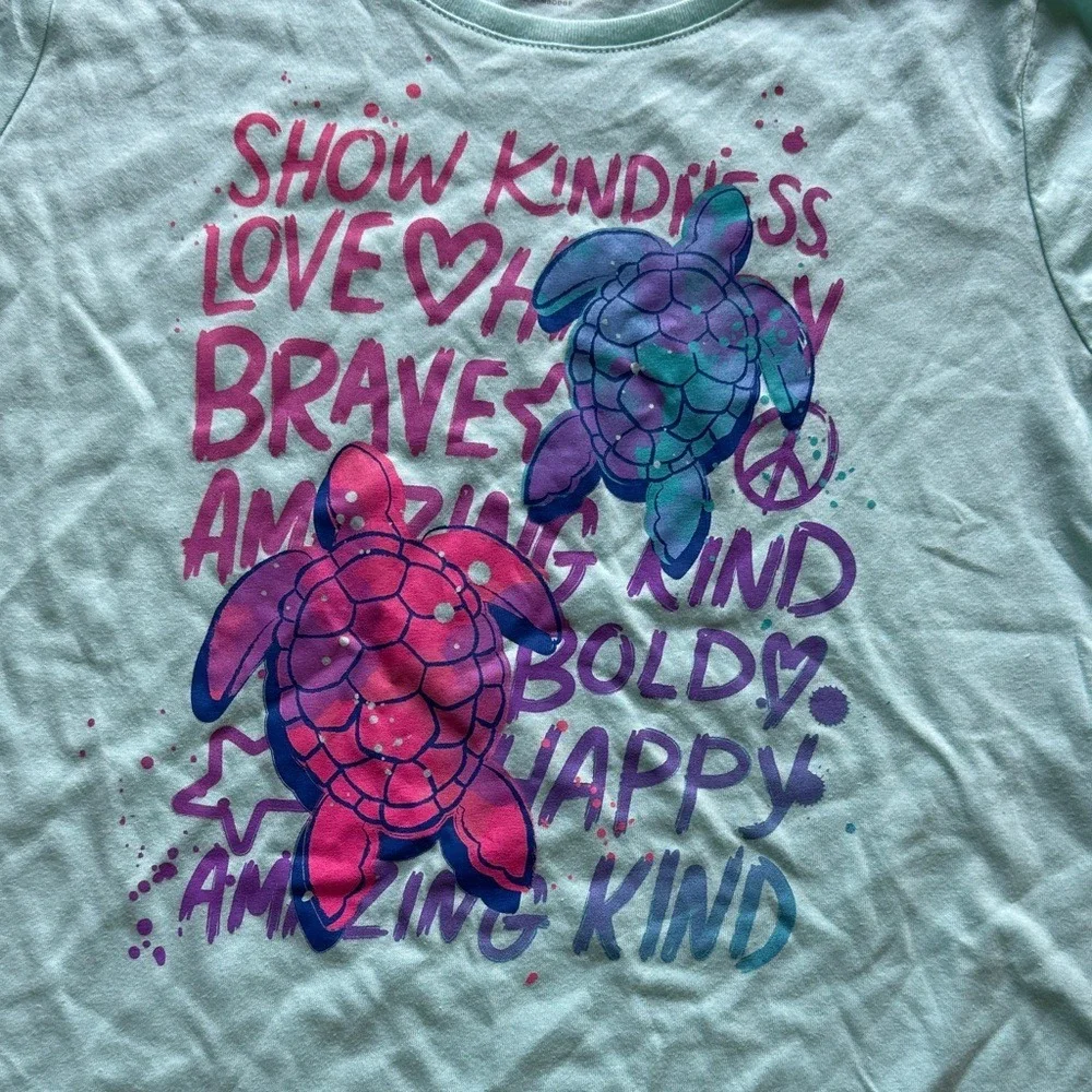 NWT The Children's Place Girls Mint Graphic Long Sleeve Tee Size XXL (16)‎